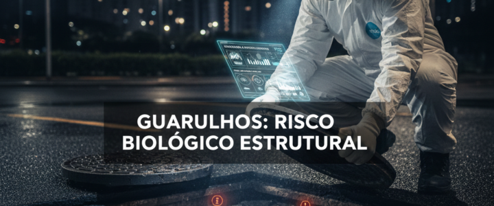 5 Sinais de Esgoto Entupido Técnico realizando inspeção visual em caixa de esgoto para identificar sinais de saturação e refluxo iminente em Guarulhos.