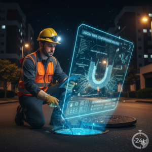 An&aacute;lise t&eacute;cnica de patologia h&iacute;drica em tubula&ccedil;&atilde;o de alto padr&atilde;o no Jardim Maia, Guarulhos.